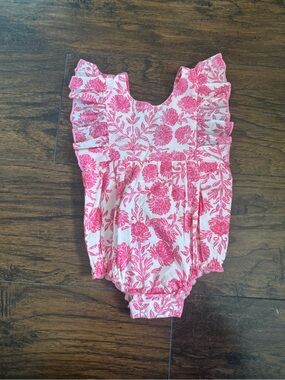 Mudpie Ruffle Block Print Bubble romper